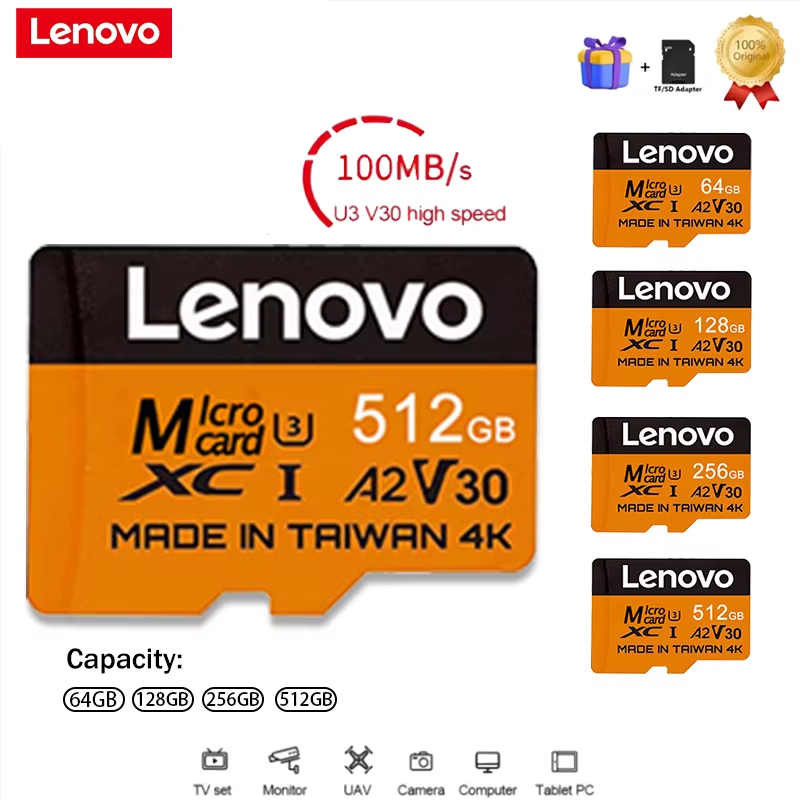 Pc Gaming Lenovo - Lenovo Secure 512GB SD-kaarten Micro TF
