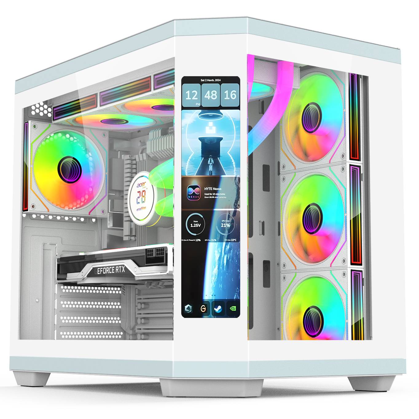 Pc Gaming White - Full Tower Zwart-Wit ATX Gaming Computerbehuizingen
