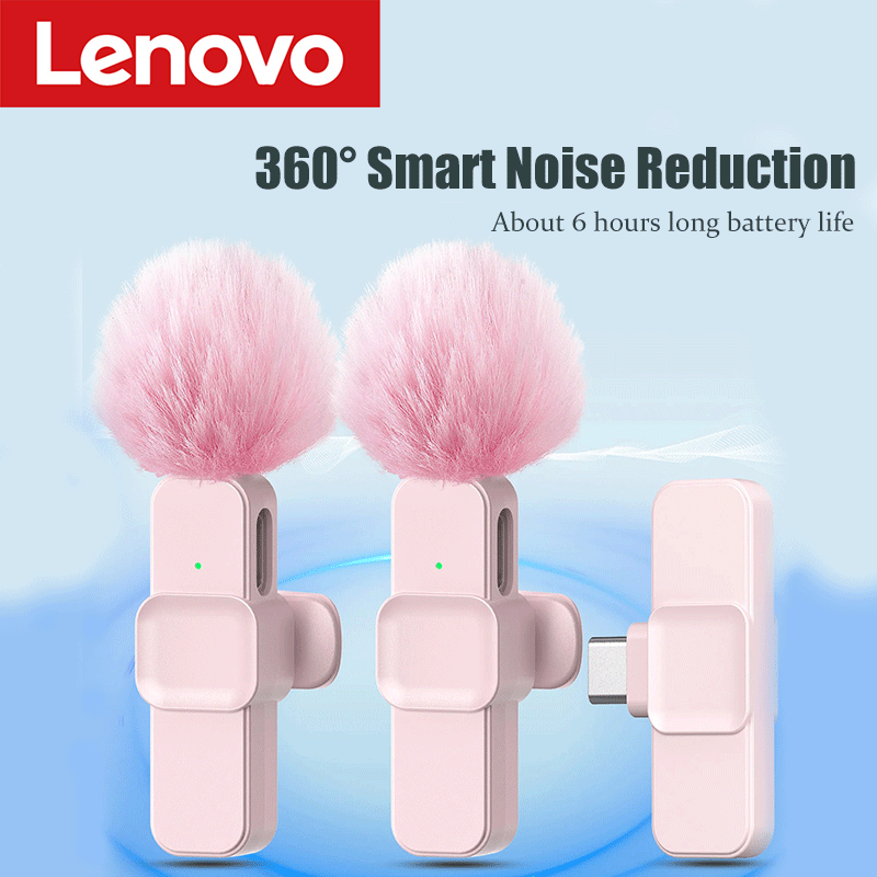Pc Gaming Lenovo - Lenovo Roze Draadloze Lavalier Microfoon voor