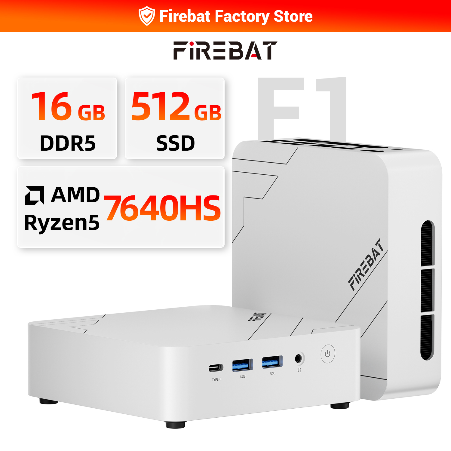 FIREBAT F1 MINI PC AMD Ryzen 5 - Pc Gaming White recensie en prijs